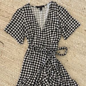 Forever 21 gingham wrap mini dress